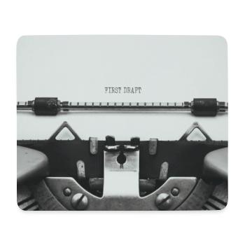 Conception d’affiche d’une première machine à écrire - Tapis de souris (format paysage) - blanc - Devant