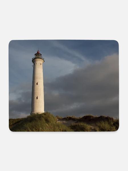 Lighthouse Lingvig Fyr Ringkøbing Denmark - Mouse Pad (horizontal) - white