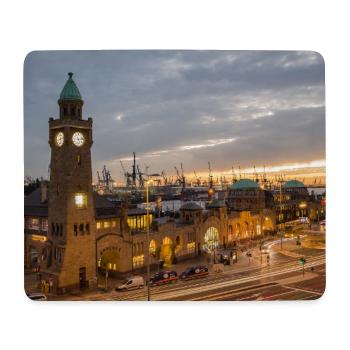 Landungsbrücken am Abend - Poster - Mousepad (Querformat) - Weiß - Vorne