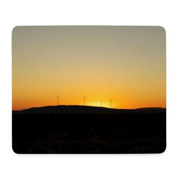 Sunset over wind turbines - Mouse Pad (horizontal) - white - Front