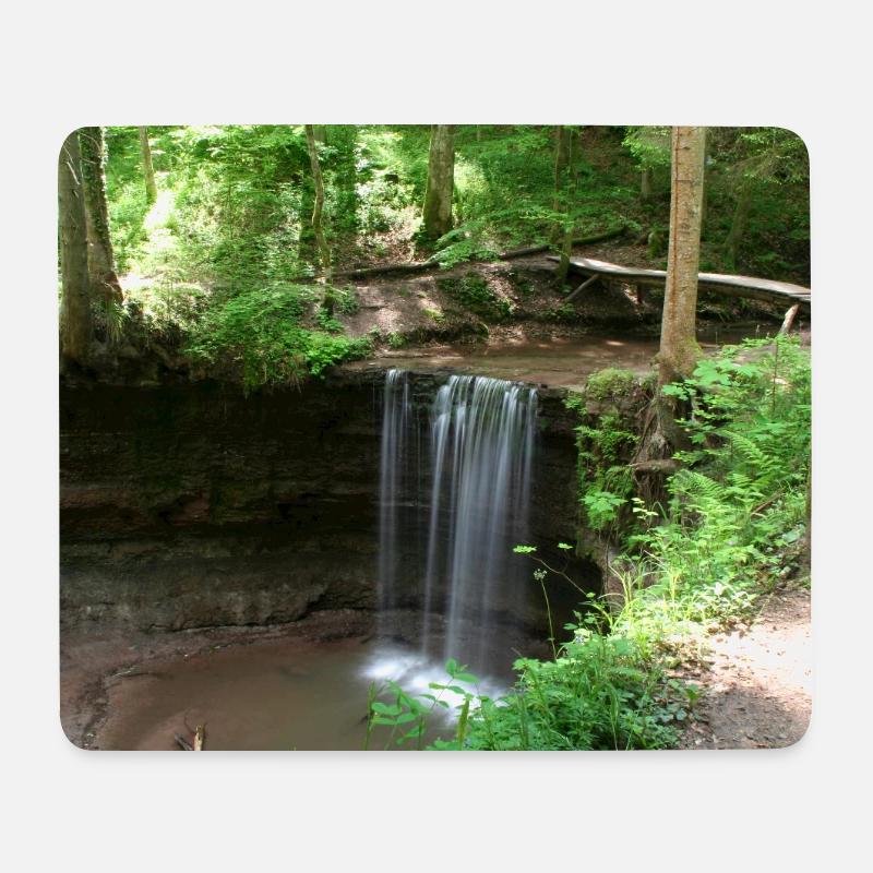 WASSERFALL HÖRSCHBACH BEI MURRHARDT - Mousepad (Querformat) - Weiß
