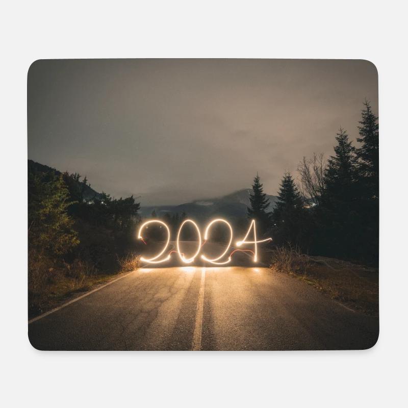 Year 2024 lightpaint - Mouse Pad (horizontal) - white