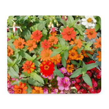Blühender Garten – Farbenfrohe Stimmung - Mousepad (Querformat) - Weiß - Vorne
