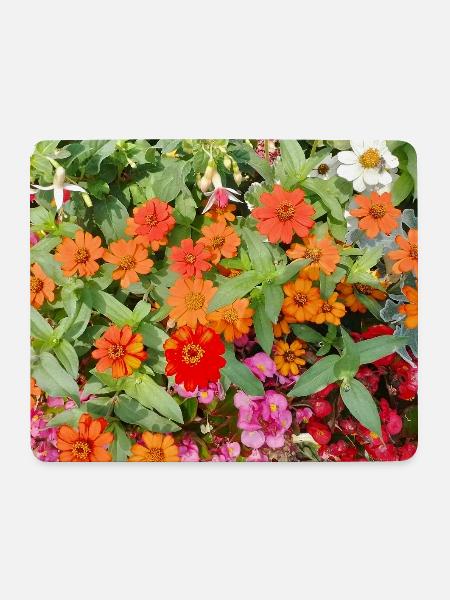 Blühender Garten – Farbenfrohe Stimmung - Mousepad (Querformat) - Weiß