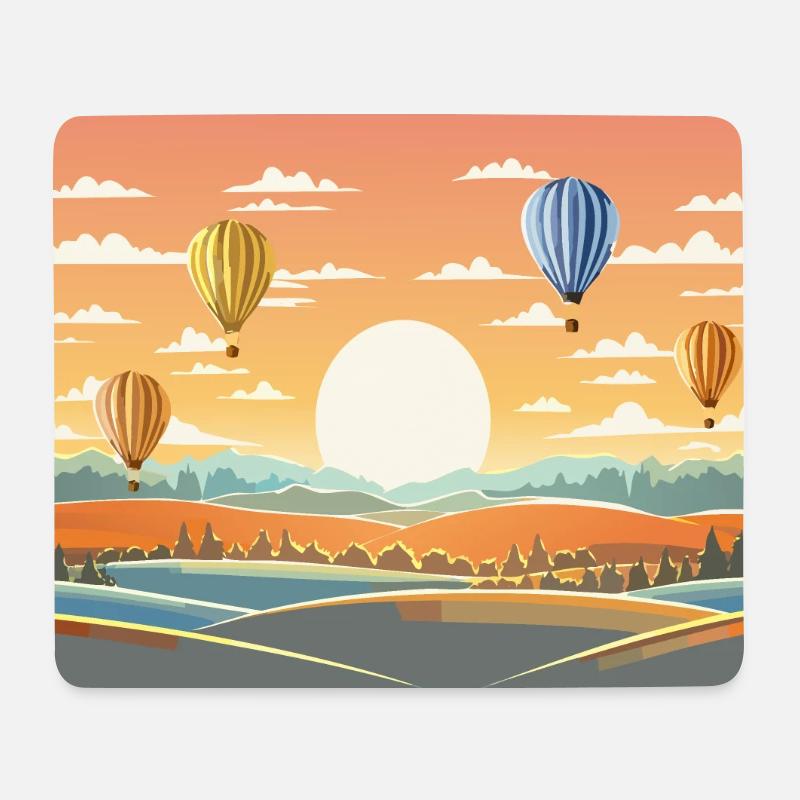 Heißluftballons - Mousepad (Querformat) - Weiß