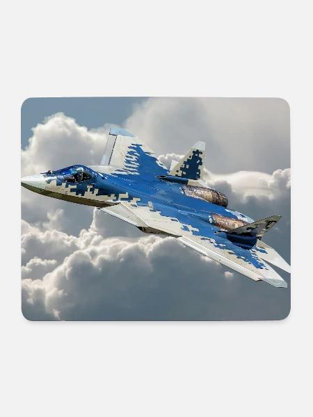 Su-57 - Mousepad (Querformat) - Weiß
