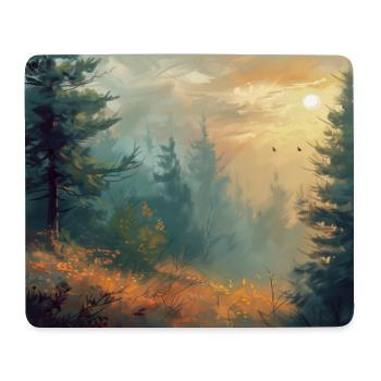 Waldlandschaft Illustration Poster - Mousepad (Querformat) - Weiß - Vorne