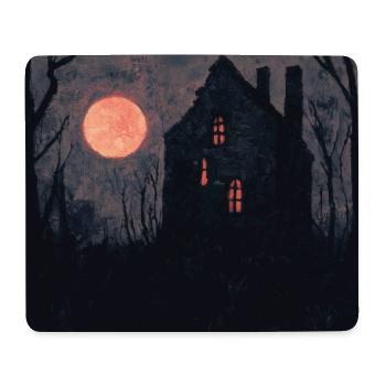 Poster Illustration Maison Hantée - Tapis de souris (format paysage) - blanc - Devant