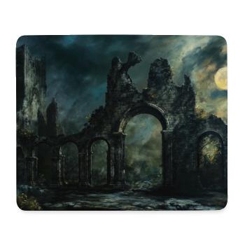 Poster Illustration Paysage médiéval en ruine - Tapis de souris (format paysage) - blanc - Devant