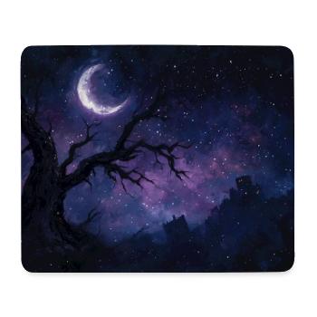 Poster Illustration Paysage de nuit - Tapis de souris (format paysage) - blanc - Devant