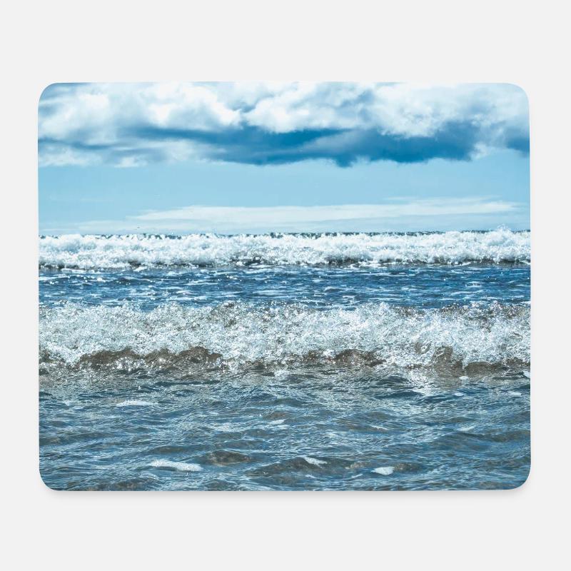 Wellenrauschen - Mousepad (Querformat) - Weiß