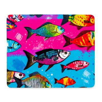 Bunte Fische auf hellen Hintergründen - Mousepad (Querformat) - Weiß - Vorne