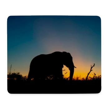 Silhouettenfoto eines Elefanten während der Goldenen Stunde - Mousepad (Querformat) - Weiß - Vorne