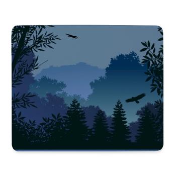 bos_in_avondschemering_met_arenden - Mouse Pad (horizontal) - white - Front
