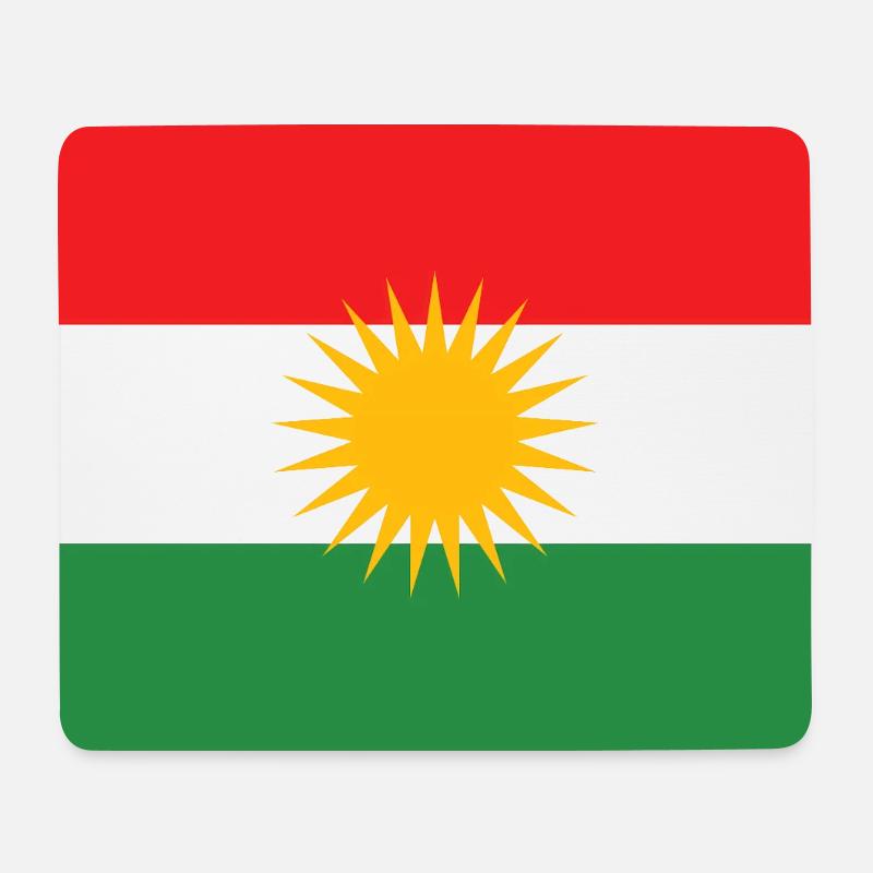 Kurdistan Flagge Sonnenstern - Mousepad (Querformat) - Weiß