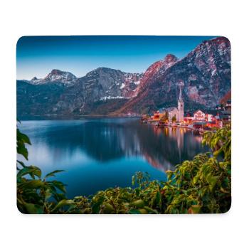Paysage du lac Hallstatt et du village montagneux - Tapis de souris (format paysage) - blanc - Devant