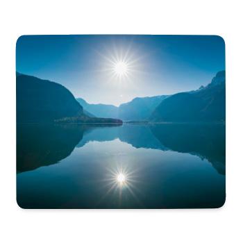 Spiegelnder Bergsee Hallstätter See - Mousepad (Querformat) - Weiß - Vorne