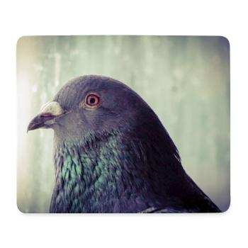 Pigeon portrait with iridescent neck coloration - Mouse Pad (horizontal) - white - Front