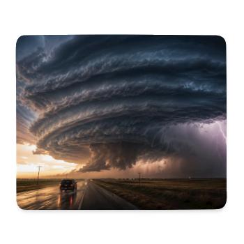 Epischer Sturm & Blitz - Mousepad (Querformat) - Weiß - Vorne