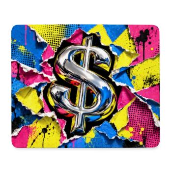 Dollar Pop Art in leuchtenden Farben - Mousepad (Querformat) - Weiß - Vorne
