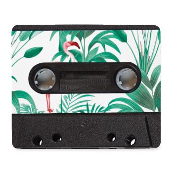 Graphisme vintage sur cassette Tropical Urban Jungle - Tapis de souris (format paysage) - blanc - Devant