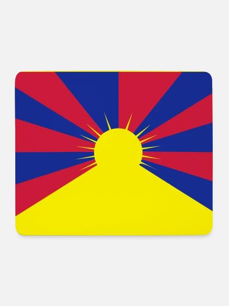 Flag of Tibet - Mouse Pad (horizontal) - white