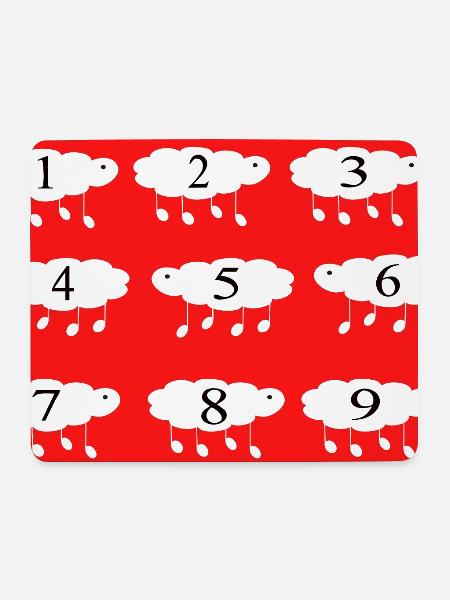 Comptage des moutons - Tapis de souris (format paysage) - blanc