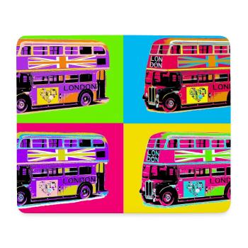 London Pop Art Rainbow Bus - Mouse Pad (horizontal) - white - Front
