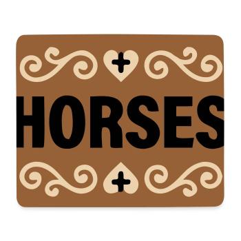 Horses Lettering Retro Riding - Mouse Pad (horizontal) - white - Front