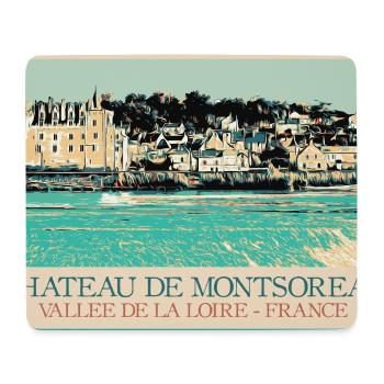 Château de Montsoreau, Vallée de la Loire - Tapis de souris (format paysage) - blanc - Devant