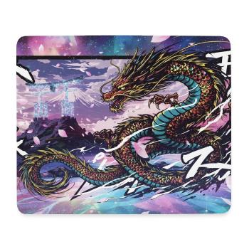 Dragon Japonais Néon – Sakura Cyberpunk Manga - Tapis de souris (format paysage) - blanc - Devant