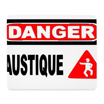 Panneau Danger Caustique - Tapis de souris (format paysage) - blanc - Devant