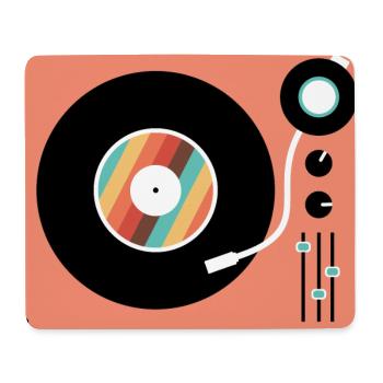Retro Turntable Vintage Vinyl Record Player - Mouse Pad (horizontal) - white - Front