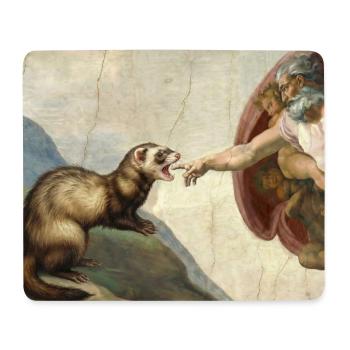 Le mème du furet bat le furet de la main de Dieu - Tapis de souris (format paysage) - blanc - Devant