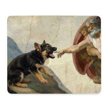 Mème du chien berger de la main du chien Dieu - Tapis de souris (format paysage) - blanc - Devant