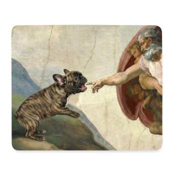 Dog God Hand French Bulldog Dog meme - Mouse Pad (horizontal) - white - Front