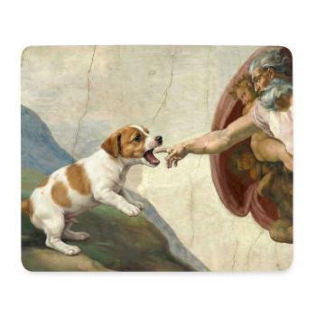 Dog God Hand Beagle Dog meme - Mouse Pad (horizontal) - white - Front