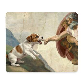Dog God Hand Beagle Dog meme - Mouse Pad (horizontal) - white - Front