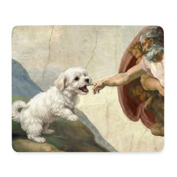 Mème des chiens maltais de la main du chien - Tapis de souris (format paysage) - blanc - Devant