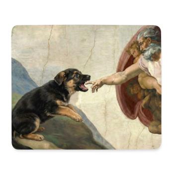 Mème du chien berger de la main du chien Dieu - Tapis de souris (format paysage) - blanc - Devant