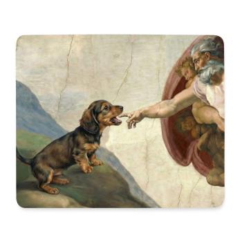 Dog God Hand Dachshund Dogs meme - Mouse Pad (horizontal) - white - Front