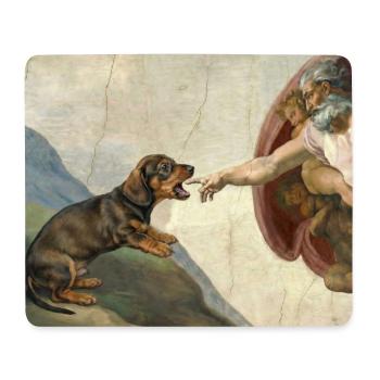 Hund Gottes Hand Dackel Hunde meme - Mousepad (Querformat) - Weiß - Vorne