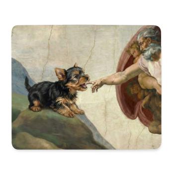 Mème chien God Hand Yorkshire Terrier Dogs - Tapis de souris (format paysage) - blanc - Devant