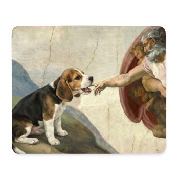 Dog God Hand Beagle Dog meme - Mouse Pad (horizontal) - white - Front