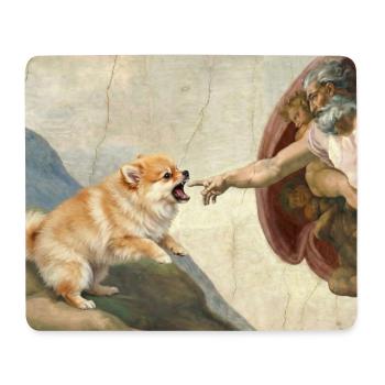 Dog God Hand Pomeranian Dog meme - Mouse Pad (horizontal) - white - Front