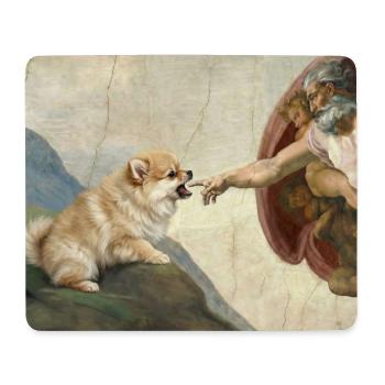 Mème du chien God God Hand Pomeranian Dog - Tapis de souris (format paysage) - blanc - Devant