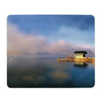 Lake Pontoon Pier - Mouse Pad (horizontal) - white - Front