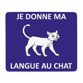 Je donne ma langue au chat - Tapis de souris (format paysage) - blanc - Devant