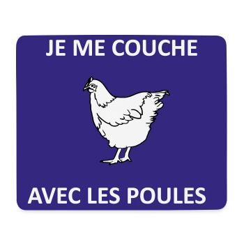 Je me couche avec les poules - Tapis de souris (format paysage) - blanc - Devant