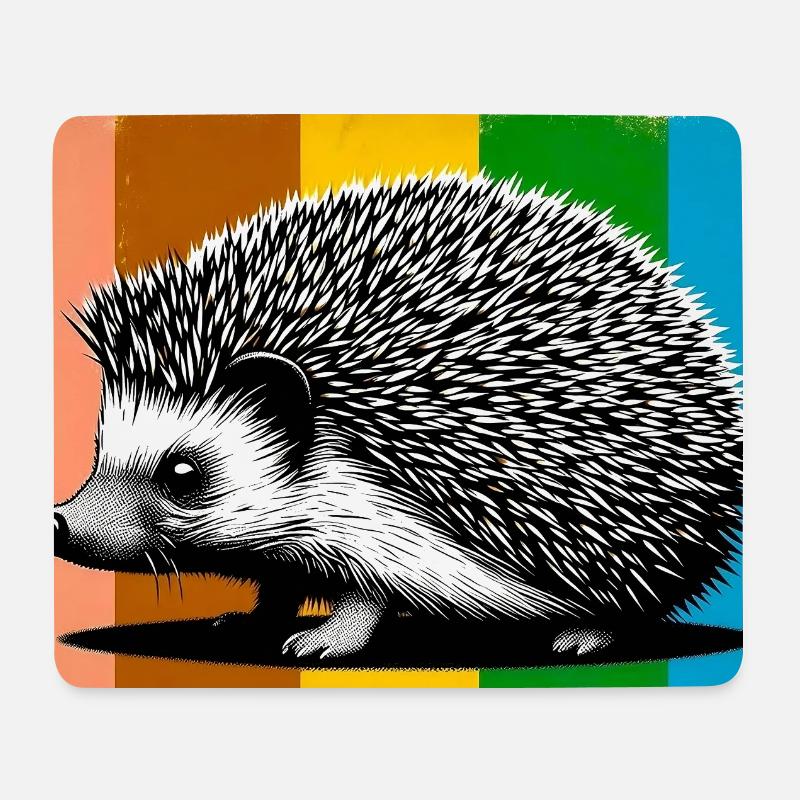 Igel - Mousepad (Querformat) - Weiß